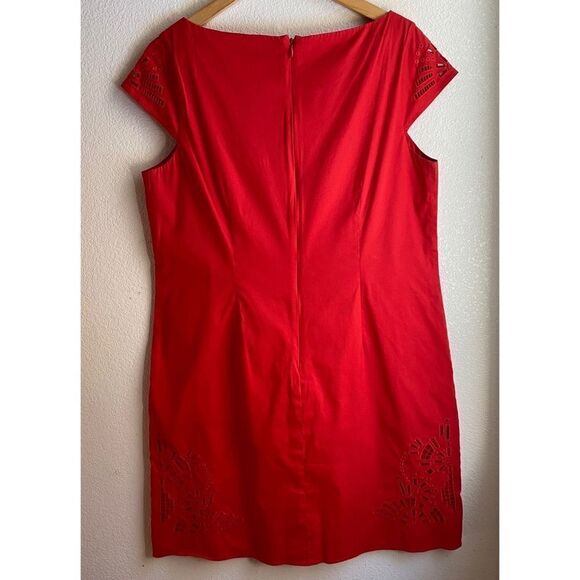 Vince Camuto | Red Cutout Trim Sheath Dress, Size 14 - Picture 2 of 9